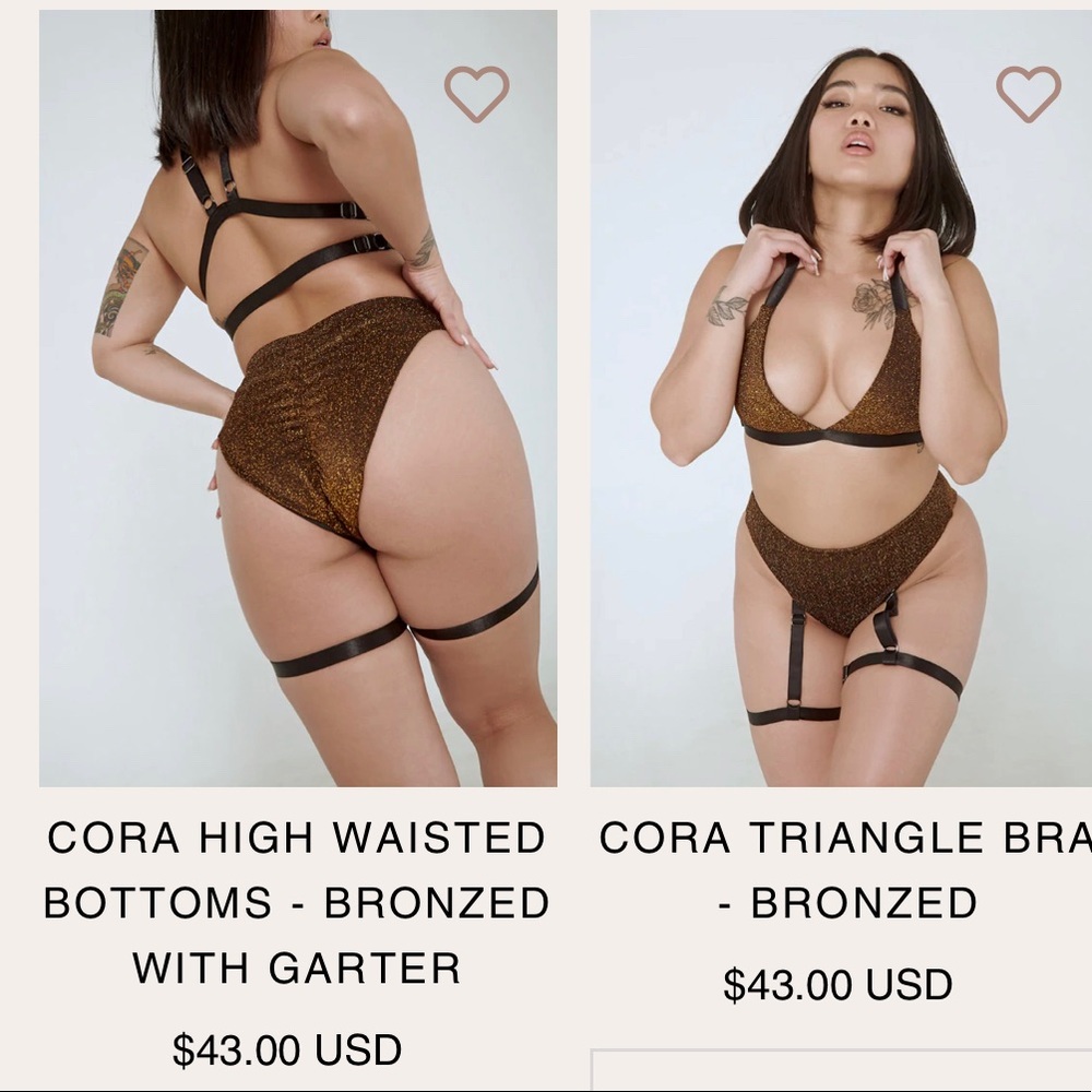 SOLD Creatures of XIX Cora bronze pole dance wear top